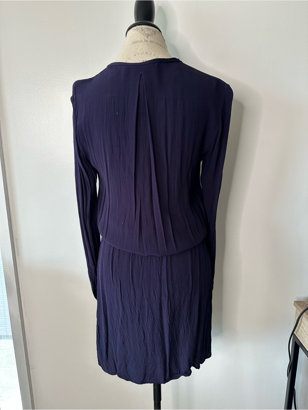Diane Von Furstenberg Deep Purple Long Sleeve Tie-Waist Dress - Picture 11 of 11